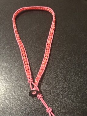 Pink Stone Beaded Wrap Bracelet - Stylish Casual Accent